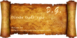 Dinda György névjegykártya